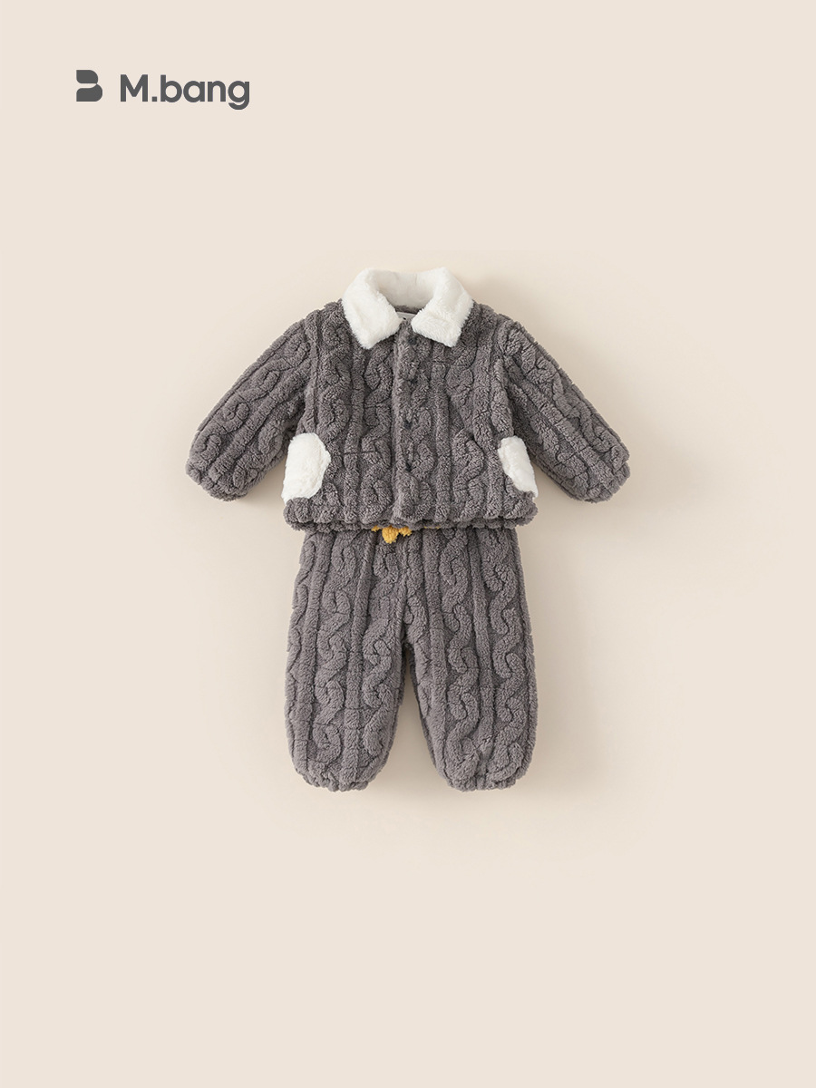 Yubao ropa para niños pijamas para niños otoño y invierno caliente nuevo terciopelo grueso de invierno para niños set de ropa para el hogar