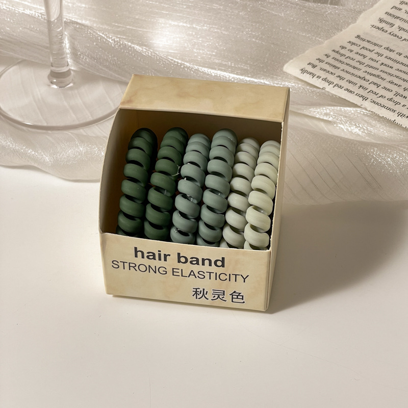 Combinación de 9 piezas línea telefónica cuerda de pelo Internet celebridad gradiente transparente cuerda de pelo fresco Corea del Sur banda de goma ins tie anillo de pelo