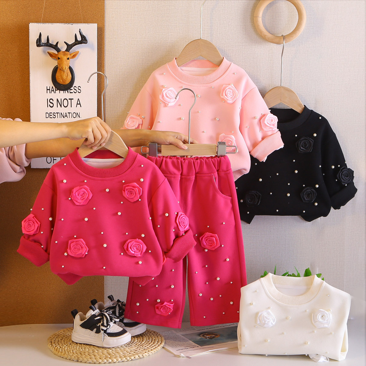 Girls' Spring and Autumn Sweater Set