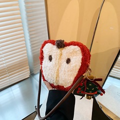 クリスマスの子羊の毛リンゴのハンドバッグのベルベットのかわいいバッグをデザインしています