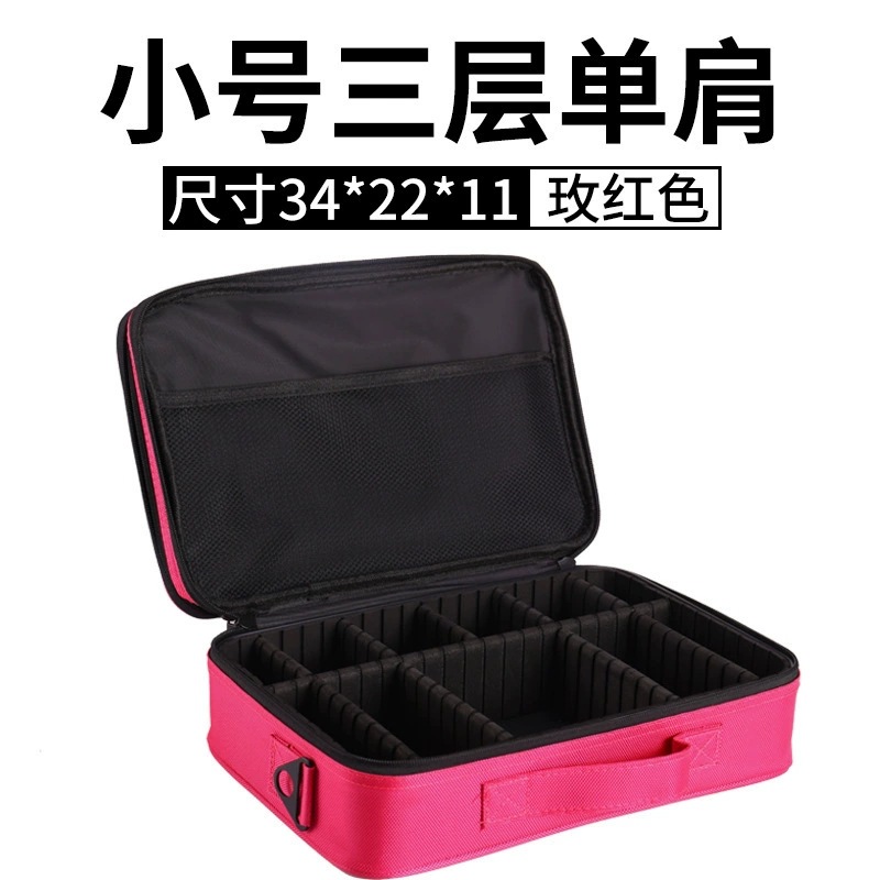 Pequeño bolsillo de red de hombro rosa de tres capas