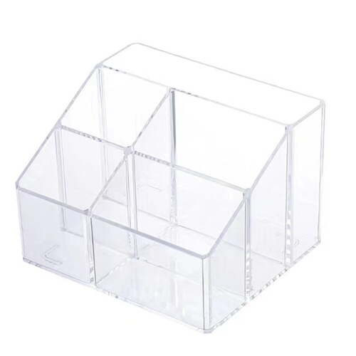 Acrylic Transparent Desktop Storage Box Large Capacity Student Use Pen Holder Office Desk Sticky Note Pen Storage Grid