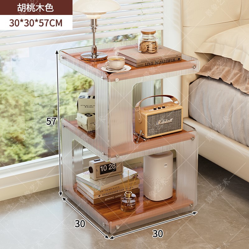 Mesa de té creativa sala de estar sofá acrílico minimalista gabinete lateral almacenamiento mesa pequeña dormitorio mesilla de cabecera
