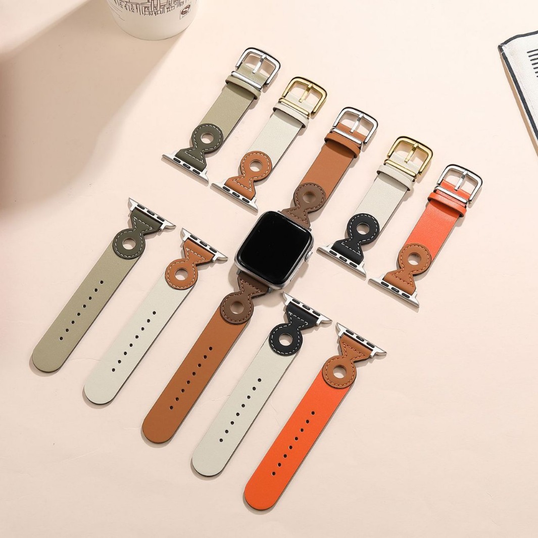 适用苹果表带 双面头层牛皮葫芦款式Applewatch iwatch智能表带
