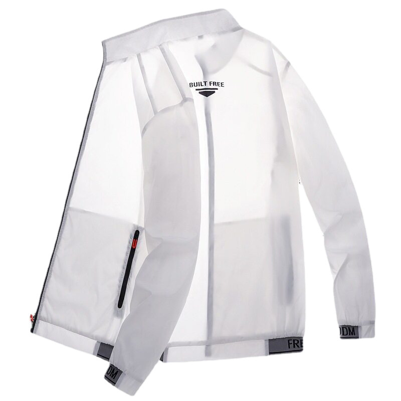 Ropa de protección solar para hombres chaqueta delgada de verano ultra delgada de hielo transpirable anti-UV chaqueta de protección solar de piel al aire libre