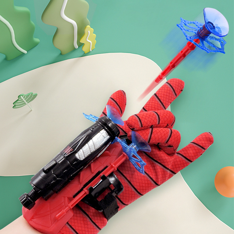 Cross Border Superhero Spider Launcher Launcher Jet Gloves Sticky Wall Soft Bullet Gun Wrist Toy