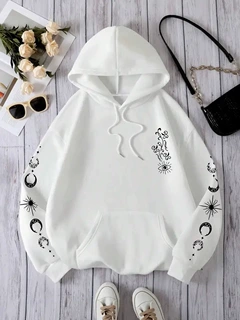 Star Sun Moon Eye Personality Pattern Women's Sweatshirt Vin