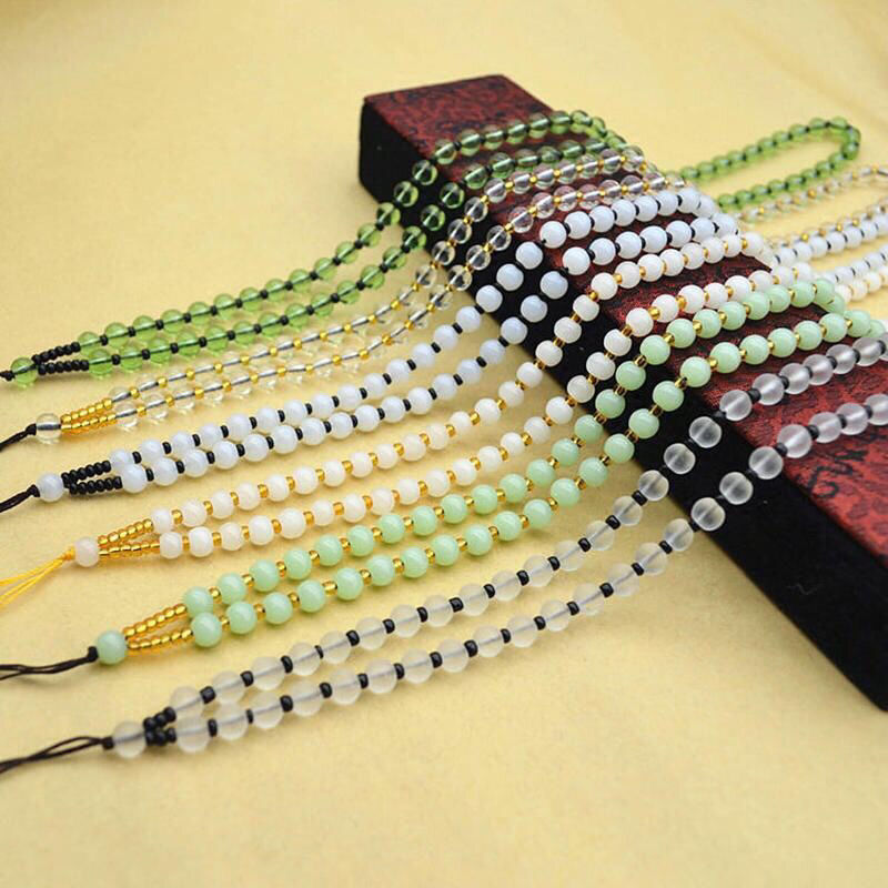 Men's and women's pendant rope bead chain Jade rope pendant rope round bead jade pendant necklace rope jade hanging chain large batch