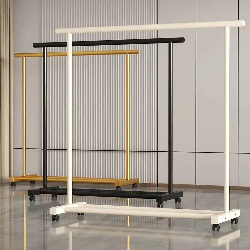 晾衣架落地家用阳台单杆晾晒衣服宿舍简易衣帽架卧室挂衣架子室内