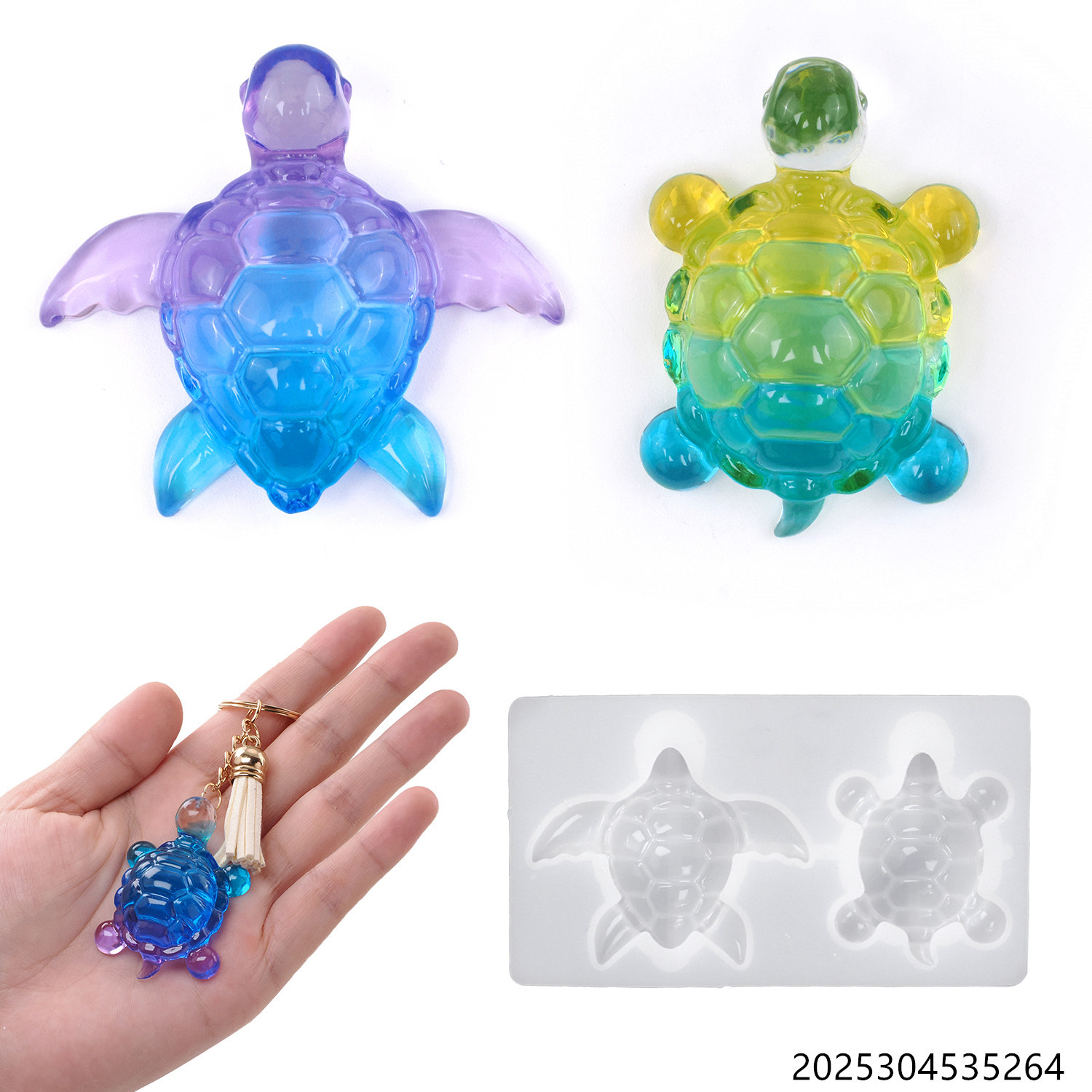 diy水晶滴胶环氧树脂乌龟海归海洋钥匙扣镜面硅胶模具