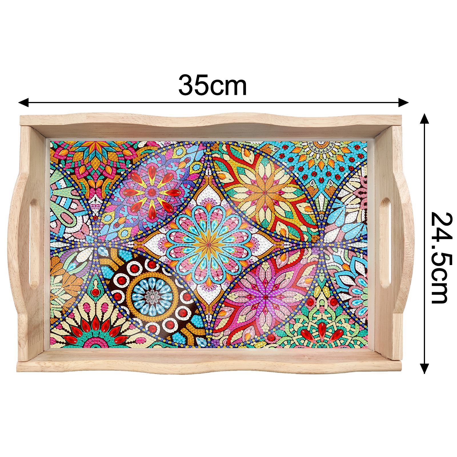 Transfronterizos dedicados a la pintura de diamantes DIY hecha a mano bandeja de madera cuadrada pegatinas de perforación de animales mandala personalizados