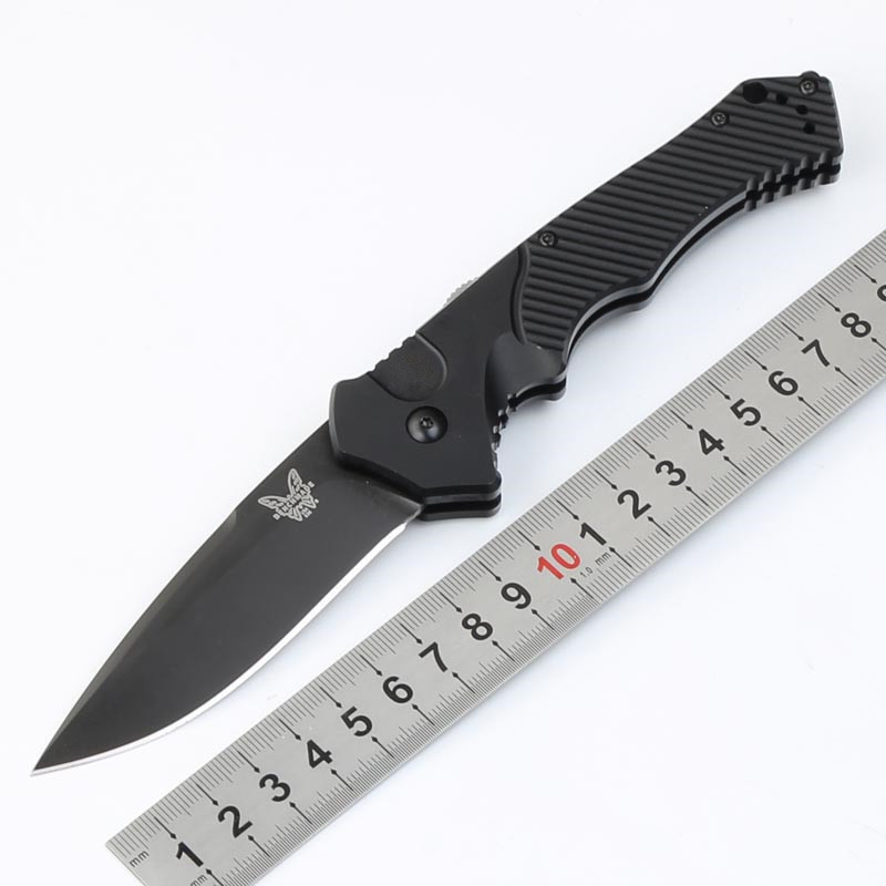 高硬度户外9600BK折叠刀S30V黑色镀钛铝合金荒野求生锋利便携刀具
