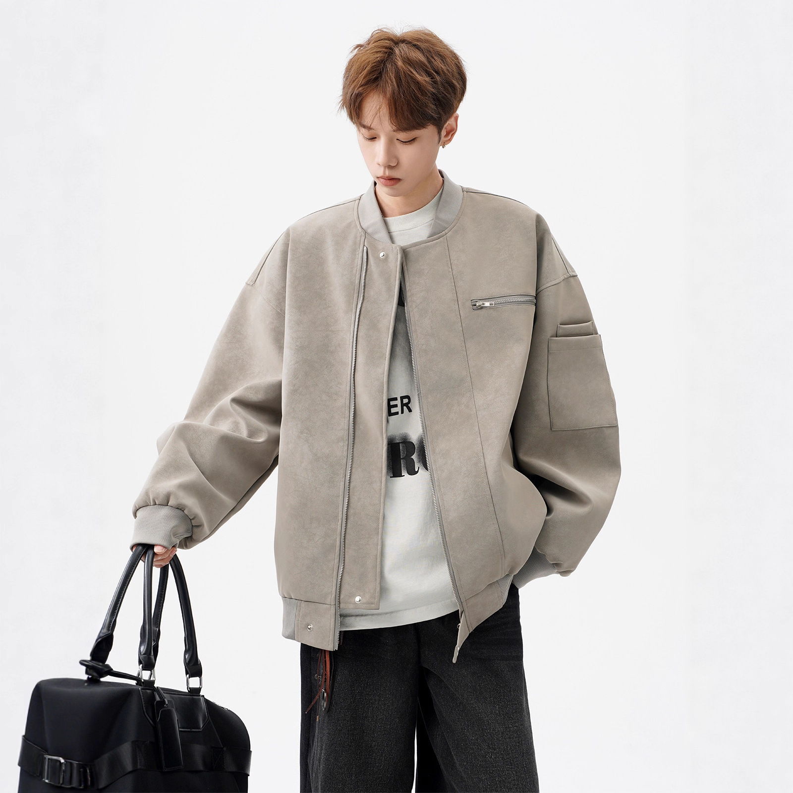 Baseball Jacket, Cool Tie Dye Leather Jacket, Design Sense, Short Workwear Jacket, Trendy_voghion.com