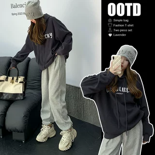 连帽情侣卫衣女2026新款秋冬季美式复古宽松修身字母印花长袖上衣