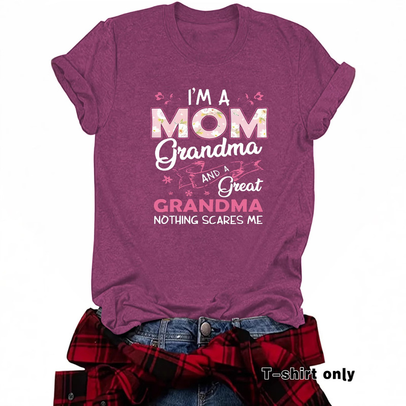 Amazon Cross-Border E-Commerce Export Mother's Day Pattern Printed T-Shirt Short-Sleeved Loose Fashion T-Shirt Export