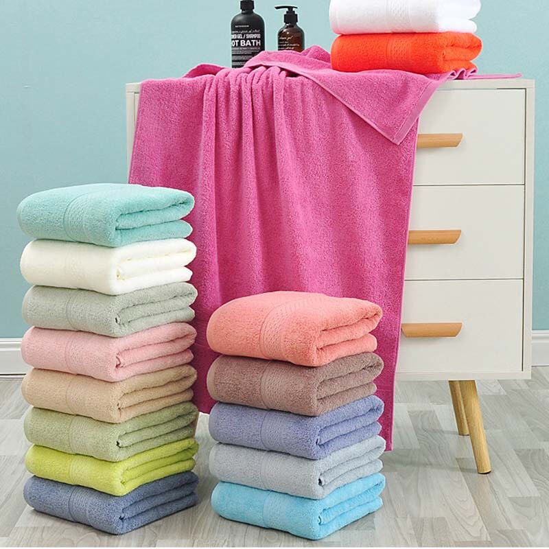 Pure Cotton Towel Bath Towel Plain Color Thickened Absorbent Towel Bath Towel Hotel Yoga Towel suit
