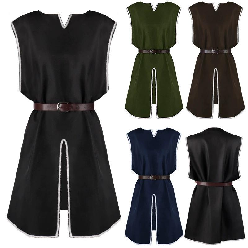 Европейский и американский средневековой внешней торговли нейтральный рубашка Хэллоуин длинная талия Производительность платье плюс размер платье Новый