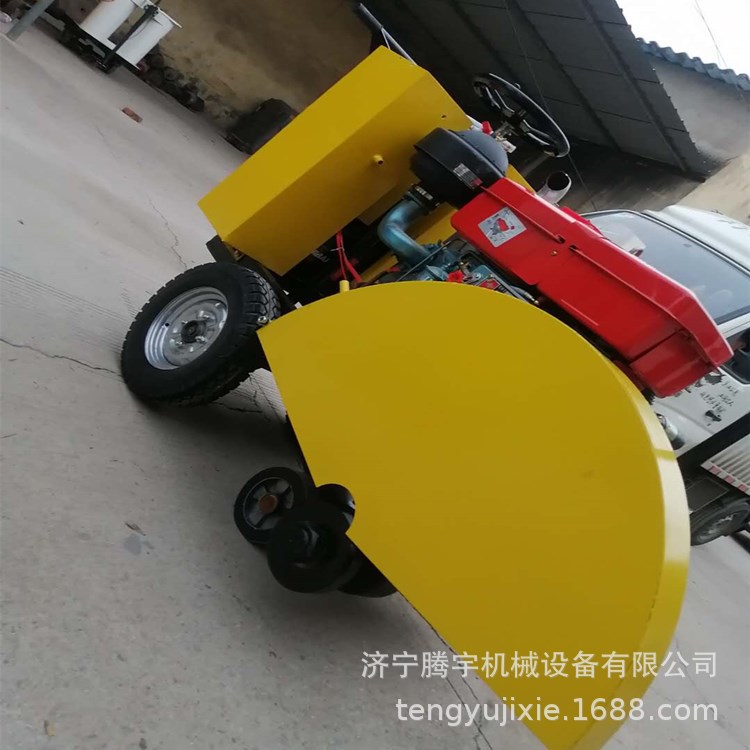 买手推式电动切割刻纹机 汽油柴油混凝土路面用切割刻纹机