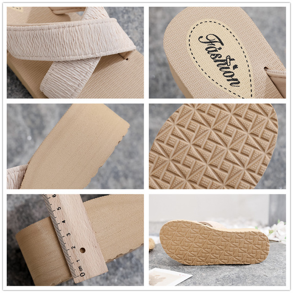 ethnic solid color casual fashionable women's slippers platform