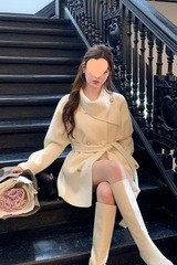 外套秋冬季富家千金风毛呢女感超好看小个子气质毛呢大衣雪尼尔