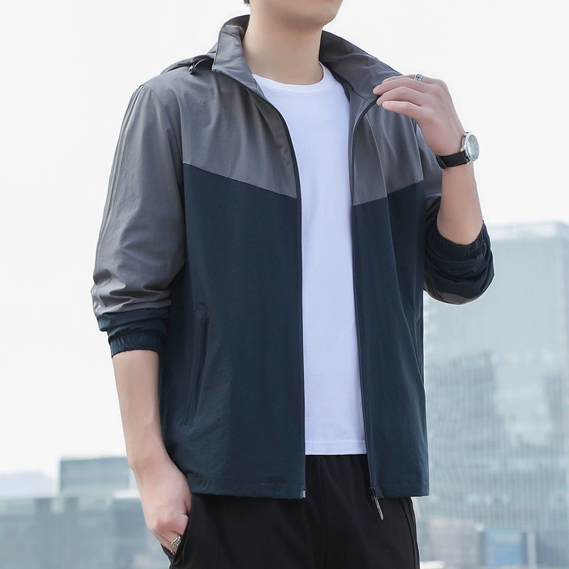 Новая мужская Спортивная ветровка, модное повседневное Свободное пальто больших размеров, верхняя одежда с капюшоном, универсальная ветрозащитная куртка