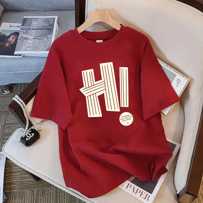 Женская футболка с круглым вырезом с коротким рукавом 2024, новая летняя футболка из чистого хлопка, дизайнерская ниша, Повседневная белая, подходящая с коротким рукавом, в верхней моде