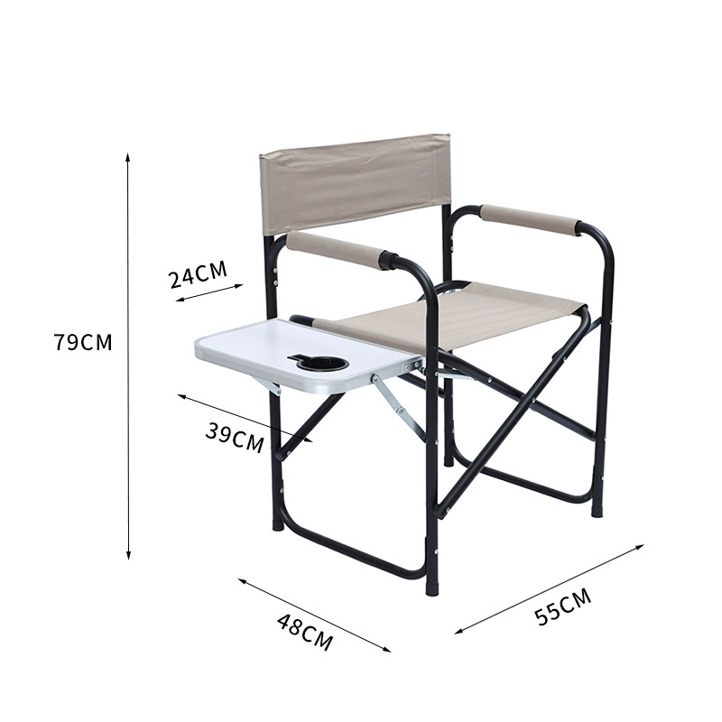Silla alta Plegable ligera portátil con bandeja de mesa silla de director de picnic al aire libre Silla de pesca fábrica al por mayor
