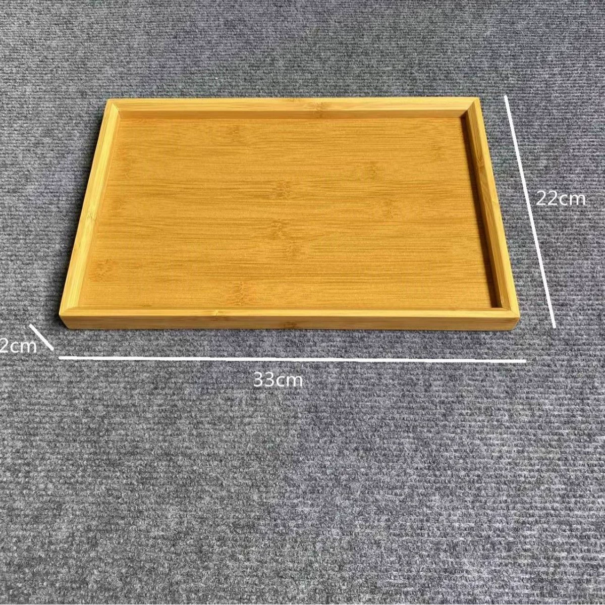 Rectangular Bamboo Serving Tray with Handle, Natural Bamboo Wood, Multiple Sizes (22×13–70×50 cm)