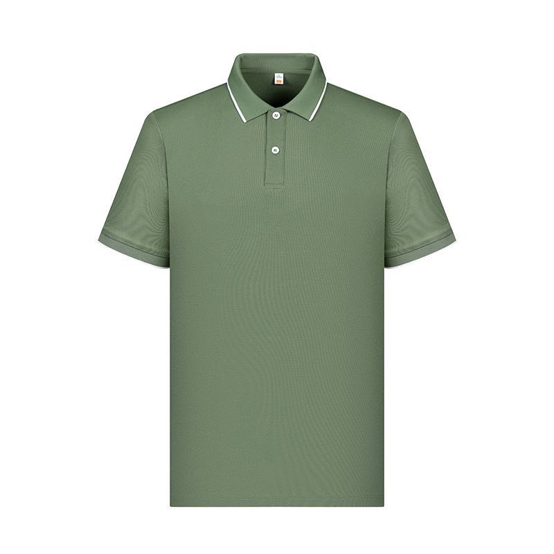 Casual de dos botones no deformable poliéster algodón verano de manga corta hombre camiseta de polo personalizada sensación de alta calidad