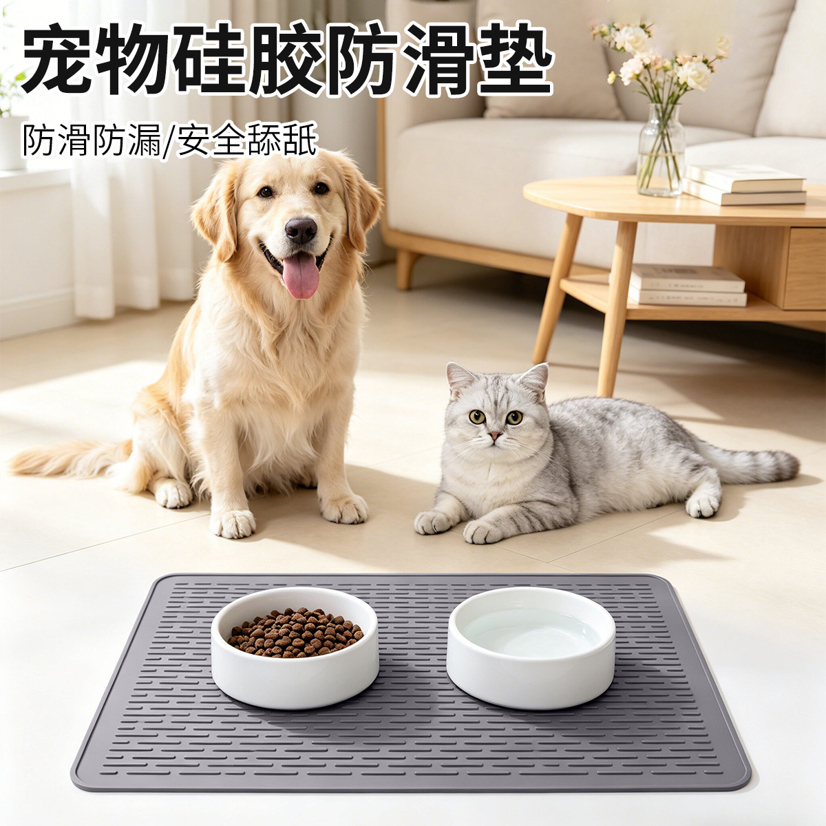 Wholesale Silicone Pet Feeding Mats in Stock, Non-Slip and Anti-Spill Dog Feeding Mats, Cat and Dog Food Mats, Pet Mats