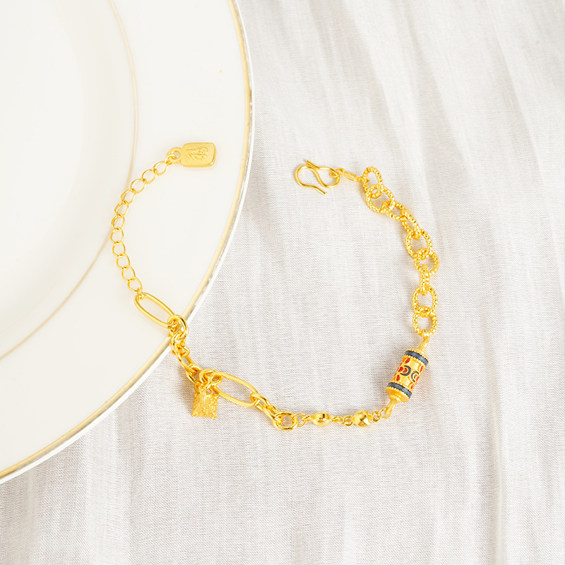 Nuevo estilo chino chino chino chino Fu-tipo campana retro pulsera caleidoscopio mujer no se desvanece la moda alta sensación joyería ligera de lujo