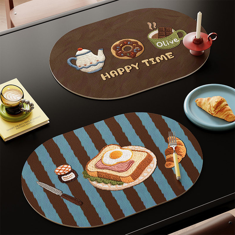 Leather placemats are waterproof, oil-resistant, and easy to clean. They serve as heat-insulating table mats, small table pads, and coasters, offering a high-end, light-luxury feel for Western-style dining