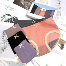 跨境高弹女士内裤少女生无缝简约蝴蝶结无痕透气三角底裤批发盒装