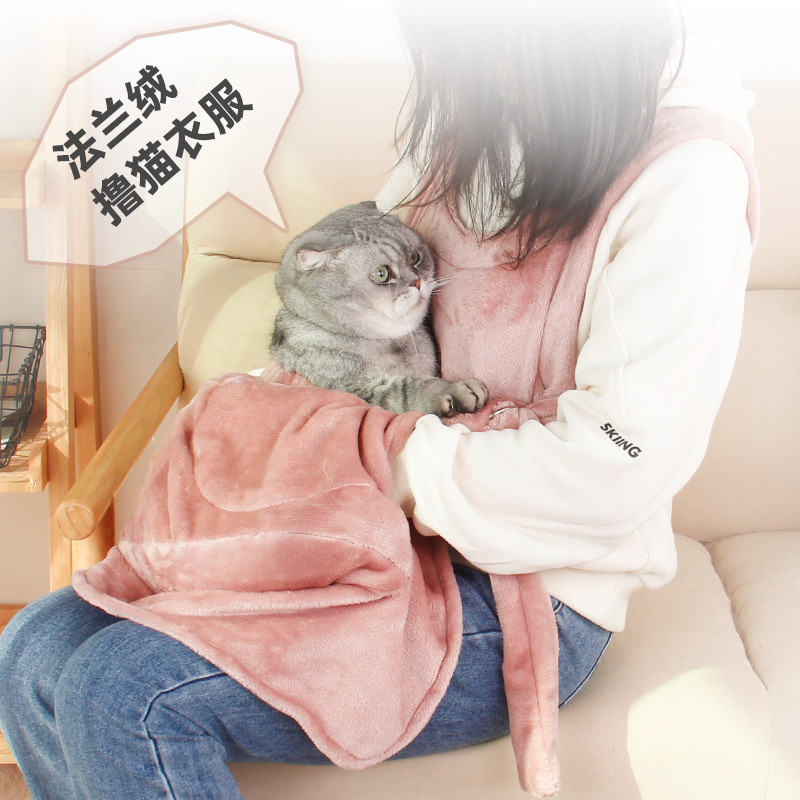 프랑스 벨벳 고양이 가방 고양이 앞치마 빨 수있는 끈적 끈적한 머리 고양이 의류 제조 업체 아마존 도매 국경