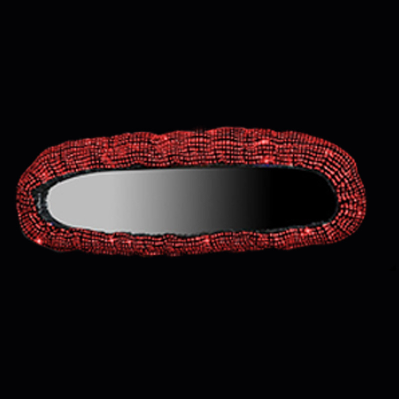 Suministro transfronterizo de diamantes de imitación completo diamante coche retrovisor espejo cubierta diamante-incrustado coche de moda interior espejo retrovisor cubierta interior