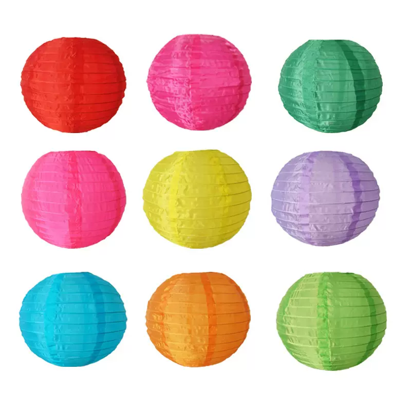 厂家货源绸布灯笼中秋国庆节元旦春节婚庆婚庆装饰圆形尼龙布灯笼