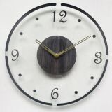 Temu Clock тихий закрашенные стеклянные украшения часы -крест -бортовое горячее искусство деревянное зерна