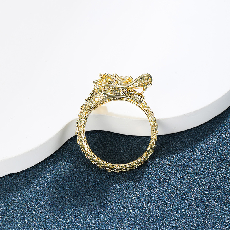 Xuping joyas europeas y americanas ventas cruciales retró personalidad anillo de dragón hombre anillo abierto de moda