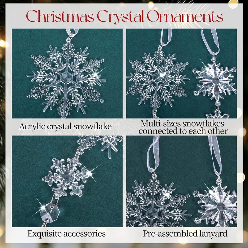 20個のクリスマスツリーはアクリルの雪のトナカイの氷柱のセットのクリスマスの装飾品の壁のパーティーの飾りを掛けます。|undefined
