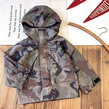 【现货】日系童装好莱坞 DD儿童迷彩工装外套防风冲锋衣