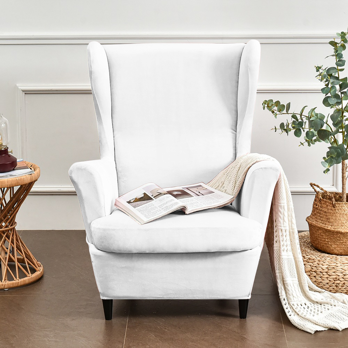 Factory Direct sales one-piece delivery modern simple universal Silver Fox velvet tiger stool chair cover extra large elastic sofa cover