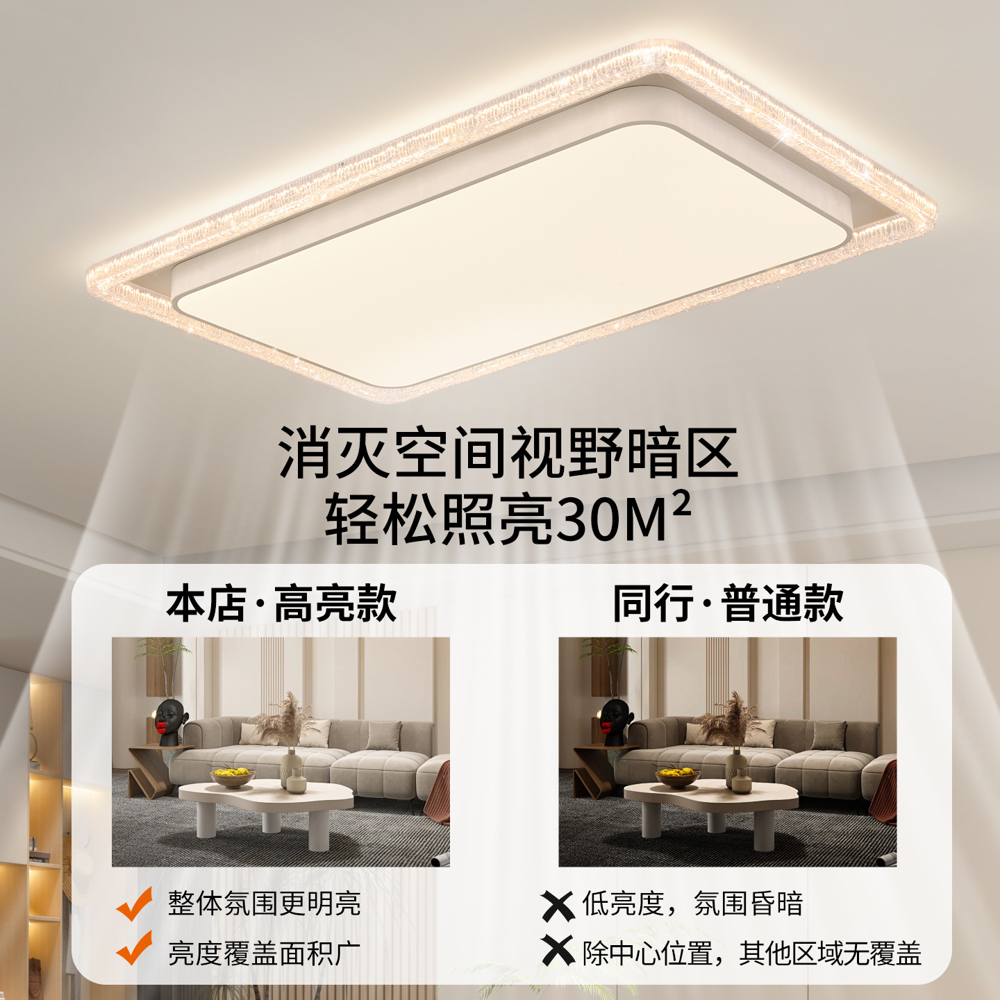 Luz de sala de estar de lujo ligera y lujoso de alto nivel lámpara de cristal lámpara de techo de escritorio moderna y simple 357L