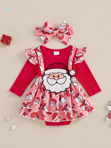Baby Girls 2pcs Christmas Outfits Long Sleeve/Gingerbr