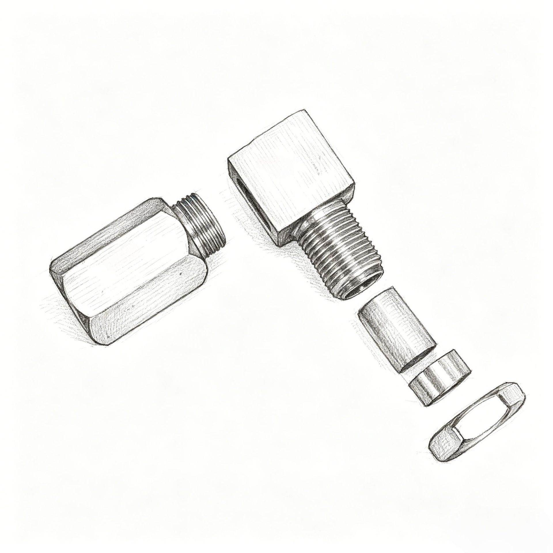 Automotive Universal Parts Three-Way Catalytic Converter 304 Stainless Steel Round Connector Nut Threaded Rod Connection Hexagonal
