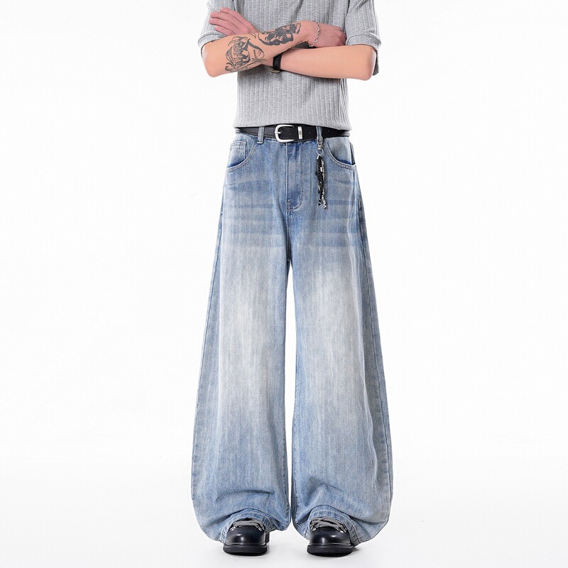 Men's Summer American-Style Straight-Leg Jeans Casual Pants 2026 Thin Loose Trendy Jeans Men's Summer American-Style Straight-Leg Jeans Casual Pants 2026 Thin Loose Trendy Jeans