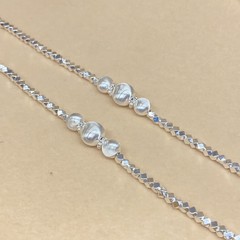 銀佳銀装飾足銀990猫眼砕銀ビーズブレスレットファッションファッション逸品スポット