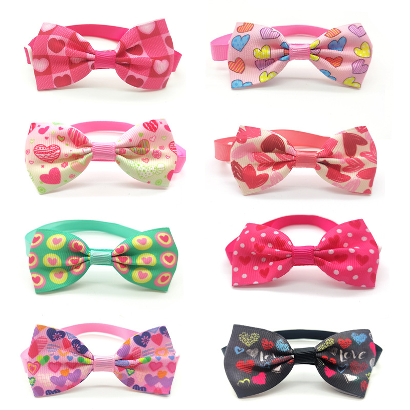 Valentine's Day Pet Cat Dog Heart Shape Bow Tie Pet Supplies Wholesale display picture 2