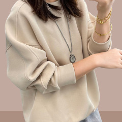 卫衣女款2025新款春秋季休闲女士上衣无帽套头女士圆领女卫衣