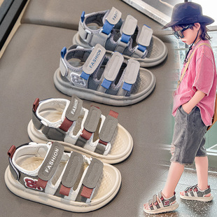 Children's Sandals 2025 Summer New Girls Velcro Casual Shoes Korean-style All-match Boys Non-slip Sandals
