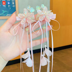 New ancient costume Hanfu hair accessories hair clip children's clip super fairy tassel edge clip head flower girls ancient style headwear accessories